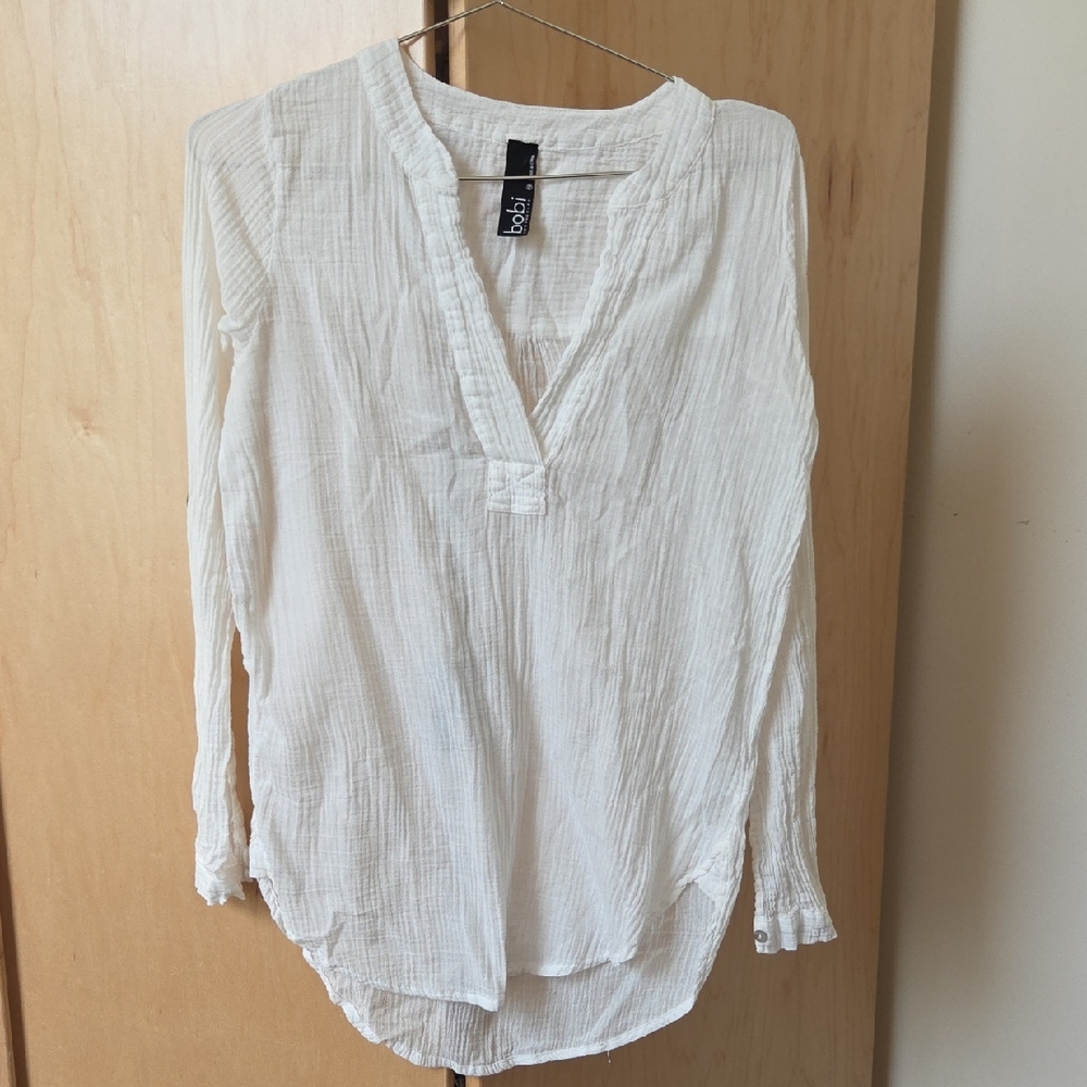 bobi Cream Long Sleeve Blouse